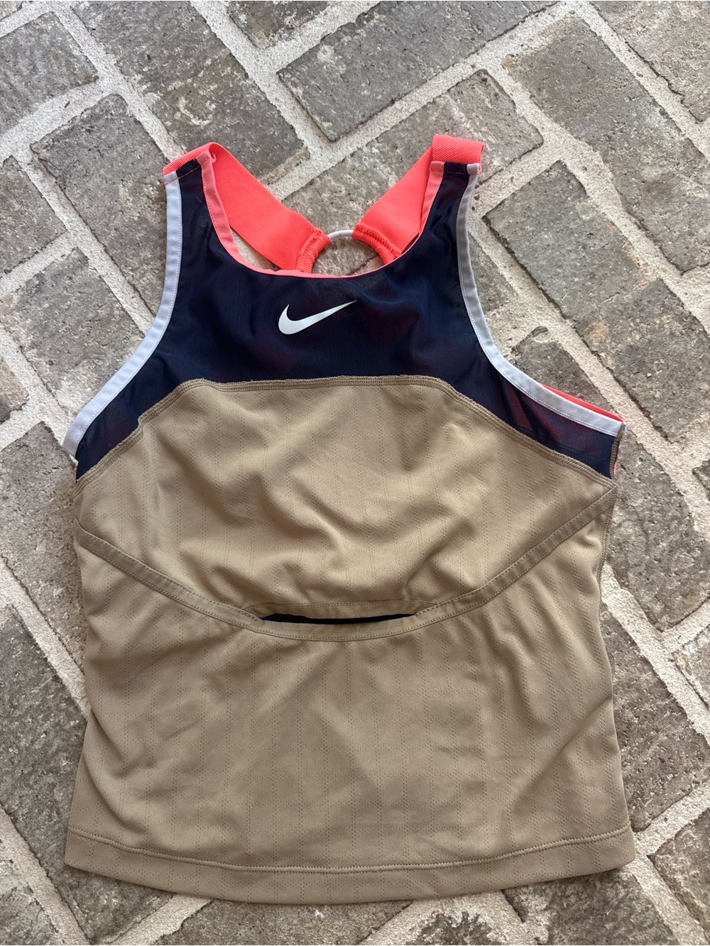 Vintage Nike tennis Tank Top with Navy and Coral Accents